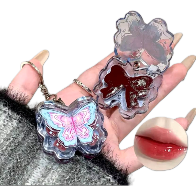 Butterflies Shape Water Gloss Lipstick Watermelon Juice Jelly Solid Lip Gloss image