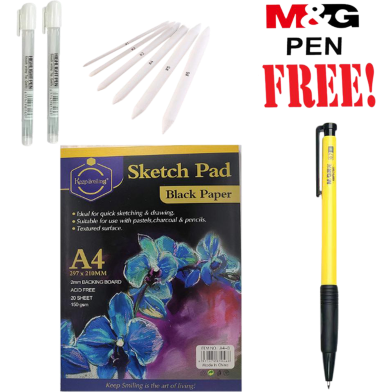 Buy 1 Keep Smiling Sketch Combo Set 8 Piecs Get 1 M and G Pen Free image