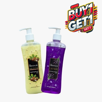 Buy 1 The Dermalix Shea Butter Brightening Shower Gel 250ml and Get 1 The Dermalix Lavender Refreshing Shower Gel 250ml Free image