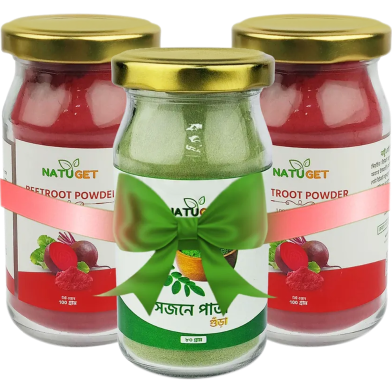 Buy 2 NATUGET Beetroot Powder 100g Get 1 NATUGET Moringa Powder 80g Free image