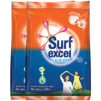 Buy 2 Surf Excel Synthetic Laundry Detergent Powder 1kg Bundle (48 TK OFF) image