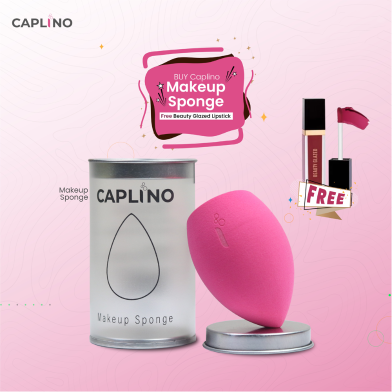 Buy Caplino Makeup Sponge Get Free Beauty Glazed Lipstick - Magenta image