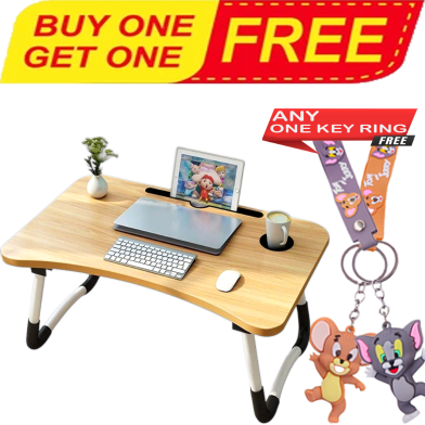 Buy Compact Foldable Laptop Bed Desk – Multi-Function and Portable (Any Print) With Tom and Jerry Random Key Ring (Any One) FREE image
