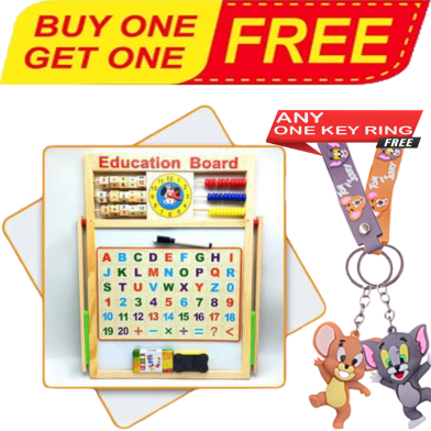 Buy Double Sided Educational Multipurpose Writing Board Midiam With Tom and Jerry Random Key Ring (Any One) FREE image