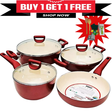 Buy Kiam Super Ceramics 7 Pcs Cookere Set Ib (Get 11 Pcs FREE) image