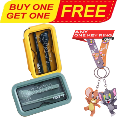 Buy Tiffin Box Designed For Carrying Meals 850 ml With Tom and Jerry Random Key Ring (Any One) FREE image