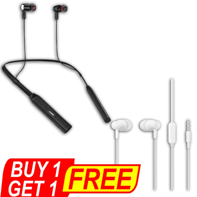CHARG CL-8 Wireless Neckband (Buy 1 Get 1 Charg DM-E63 3.5MM Wired Earphone White ) image