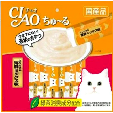 CIAO Churu Creamy Cat Treat - Chicken Fillet Seafood Mix 20x14g | Cat Snacks image