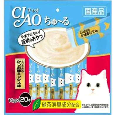 CIAO Churu Creamy Cat Treat - Chicken Fillet and Sliced Bonito 20x14g | Cat Snacks image