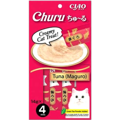 CIAO Churu Creamy Cat Treat - Tuna (Maguro) 14gX4 | Cat Snacks image