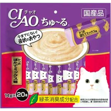 CIAO Churu Creamy Cat Treat - Tuna and Scallop 20x14g | Cat Snacks image