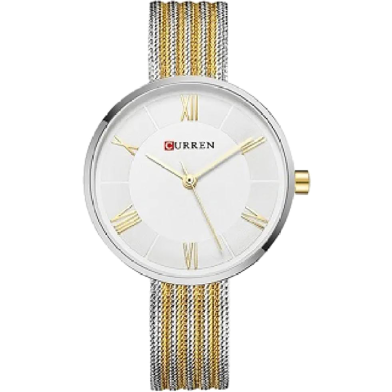 CURREN RoseGold Mesh Stainless Steel Analog Watch For Women image