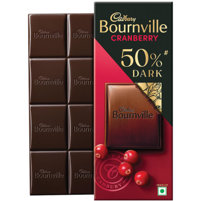 Cadbury Bournville Cranberry 50 Percent Dark Chocolate Bar 80gm image