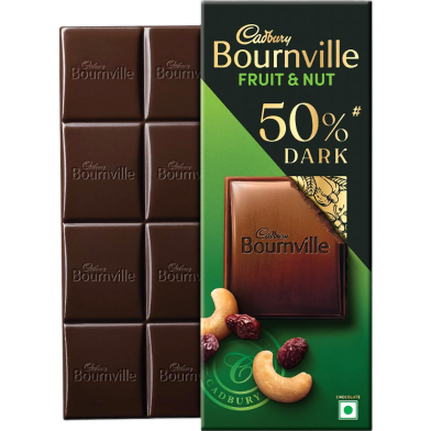 Cadbury Bournville Fruit And Nut 50 Percent Dark Chocolate Bar 80gm image