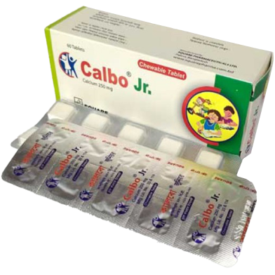 Calbo Jr 250 mg - 10's Strip Chewable Tablet image