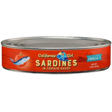 California Girl Sardines In Spicy Tomato Sauce Can 425 gm image