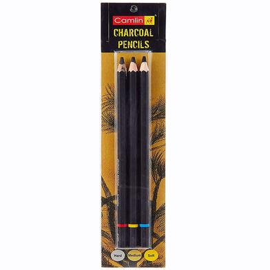 Camlin Black medium/soft/hard charcoal pencils image