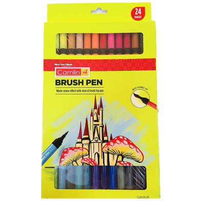 Camel Brush Pen Water color effect with ease of brush tip pen 24 Shades image