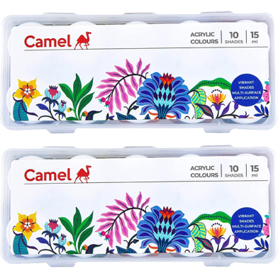 Camel Fabrica Acrylic And Fabric Ultra Color for multi surface painting 10 Shades-15ml image