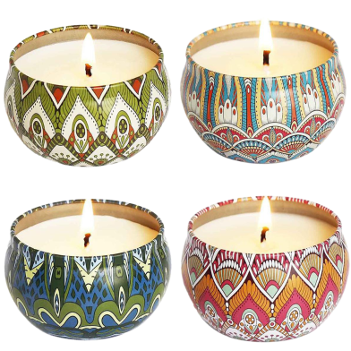 Lavender Scented Soy Candle Gift Set (4 Pcs) – Long Lasting Aromatherapy for Home image
