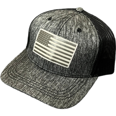 Capon American Flag Mesh Back Trucker Hat Black And Gray image