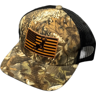 Capon Camo Mesh Trucker Cap With Flag Patch image
