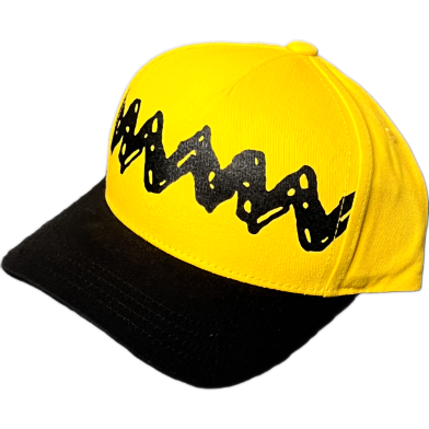 Capon Peanuts Charlie Brown Chevron Stripe Yellow And Black Baseball Cap ( Kids Cap Age 6-14 ) Years image