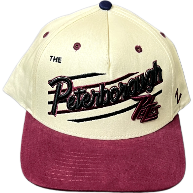Capon Peterborough Petes Script Logo Cream And Maroon Cap image