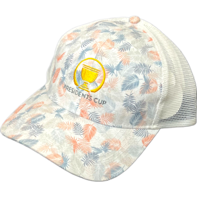 Capon Presidents Cup Tropical Mesh Back Trucker Hat White And Pastel image