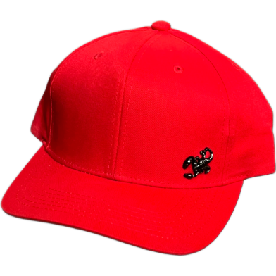 Capon Solid Red Baseball Cap With Black Gecko Logo Baseball Cap image