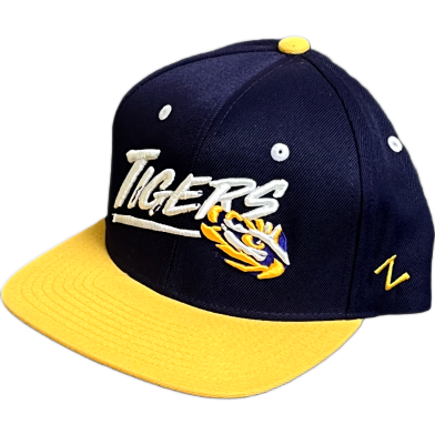 Capon Teenage LSU Tigers Retro Snapback Hat ( Kids Cap Age 6-18 ) Years image