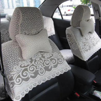 Car Seat Covers Lace Gulps Half Seat Cover 1 Set - White (Universal) image
