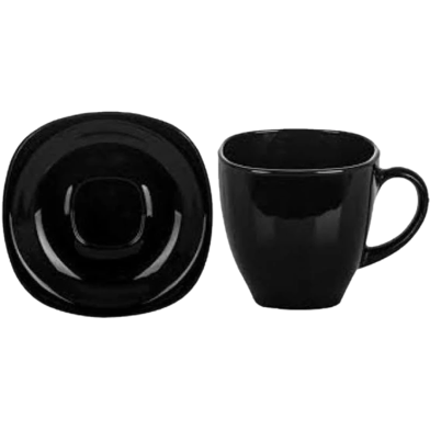 Carine Cup And Saucer 2 Pcs Set Black image
