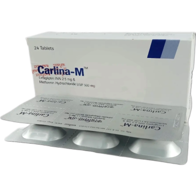 Carlina-M 2.5 mg, 500 mg Tablet 6's Strip image