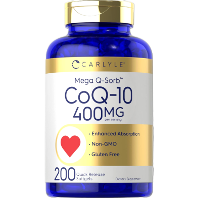 Carlyle Mega Q Sorb Coq 10 400mg Quick Release Softgels 200Pcs image