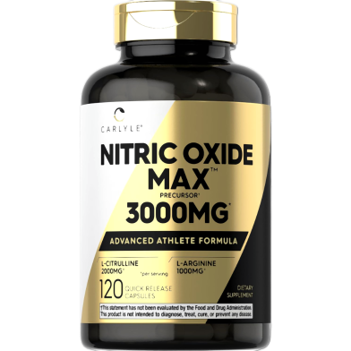 Carlyle Nitric Oxide Max 3000mg 120 Capsules - X0046dr78v image
