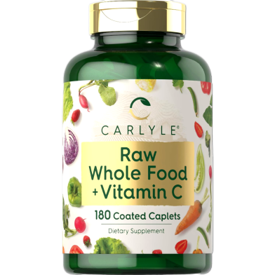 Carlyle Raw Whole Food Plus Vitamin C 180 Coated Caplets - X003Z2GI3T image