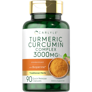 Carlyle Turmeric Curcumin with Black Pepper 3000 mg 90 Powder Capsules image