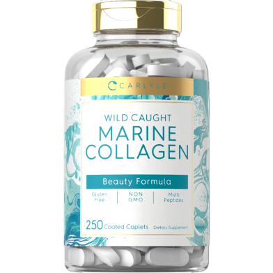Carlyle Wild Caught Marine Collagen Peptides Beauty Formula 250 Coated Caplets - X0046VH4XL image