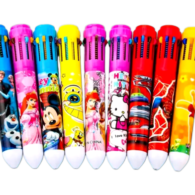 Cartoon Character Ballpoint Pen 8 in 1-1 Pc image