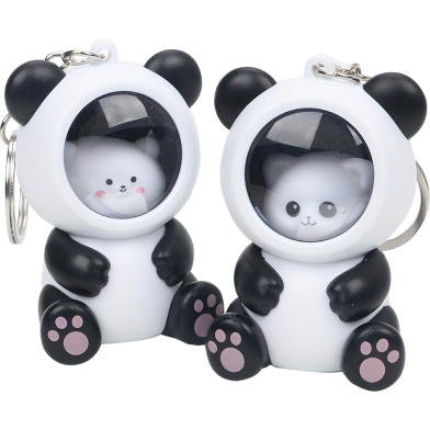 Cartoon Cute Panda Keychain Adorable Animal Keyring Men and Women Kids Bag Pendant Car Key Chain Key Ring Gift for Children. image