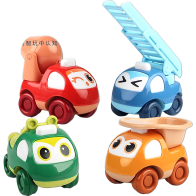 Cartoon Engineering Vehicle Series Inertial Vehicle Investigation Team Sliding Toy Car Baby Crawling 1pcs image
