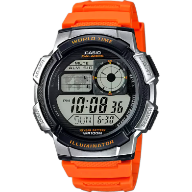 Casio AE-1000W-4BVDF Youth World Time Digital Resin Belt Watch image