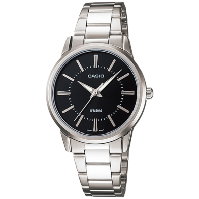 Casio Black Dial Stainless Steel watch for Ladies image