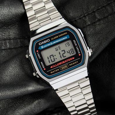 Casio Classic Illuminator Digital Watch Silver Chain A168WA-1WDF