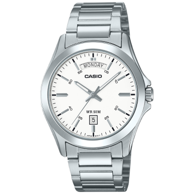 Casio Enticer Mens Analog Watch With Stainless Steel Day Date image