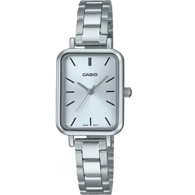 Casio Ladies Tank Quartz Analog Stainless Steel Watch image