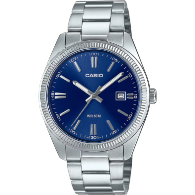 Casio MTP-1302D-2AVDF Enticer Date Silver Chain Watch image