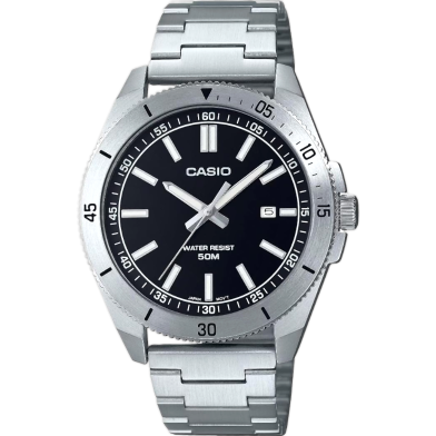 Casio MTP-B155D-1EVDF Quartz Black Dial Stainless Steel Men’s Watch image
