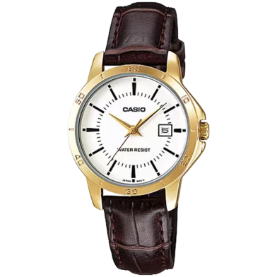 Casio Quartz Leather Strap Ladies Watch image